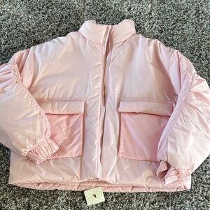 Fabletics Light Pink Puffer Jacket size L